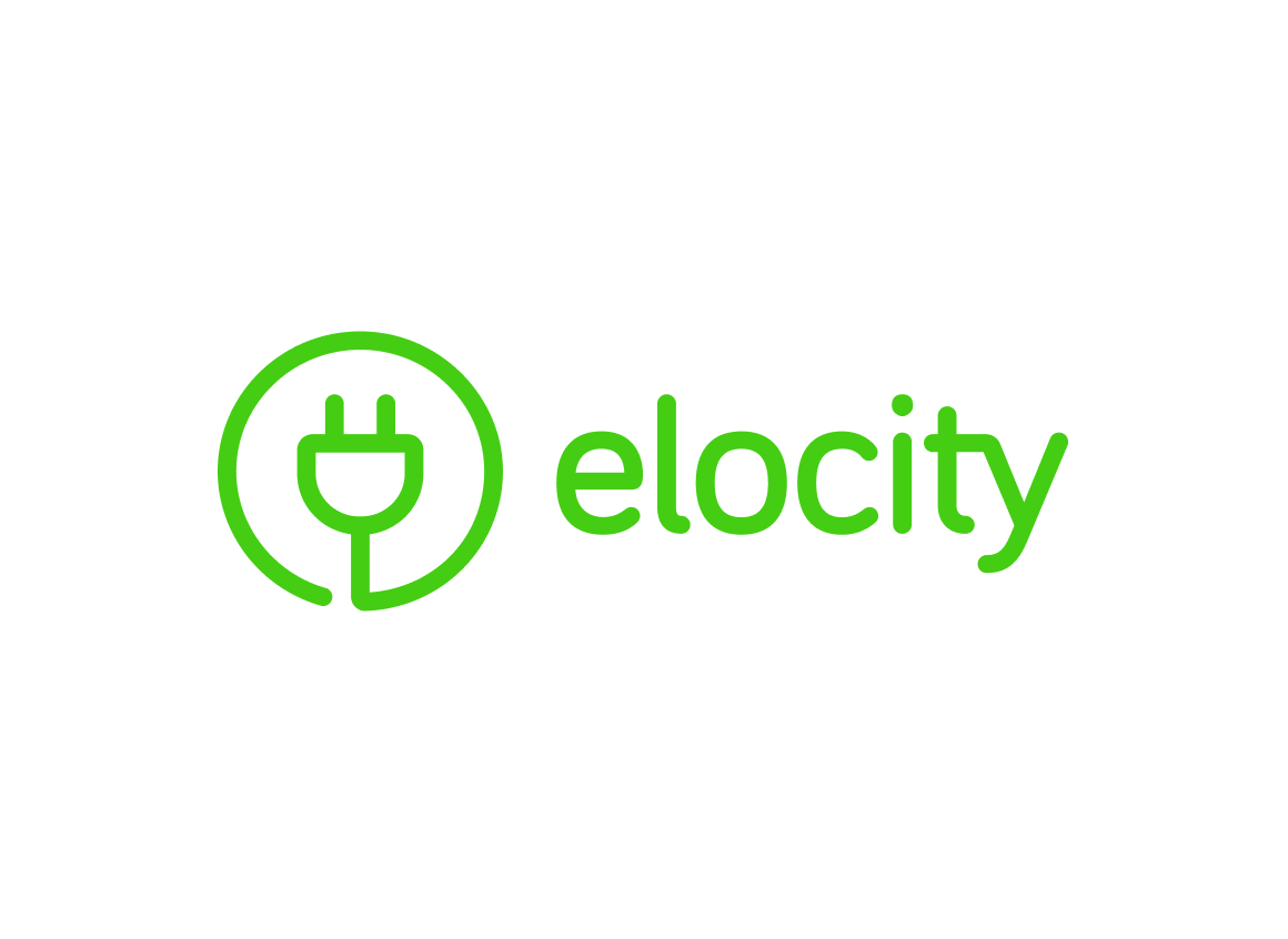 Logo elocity na białym tle